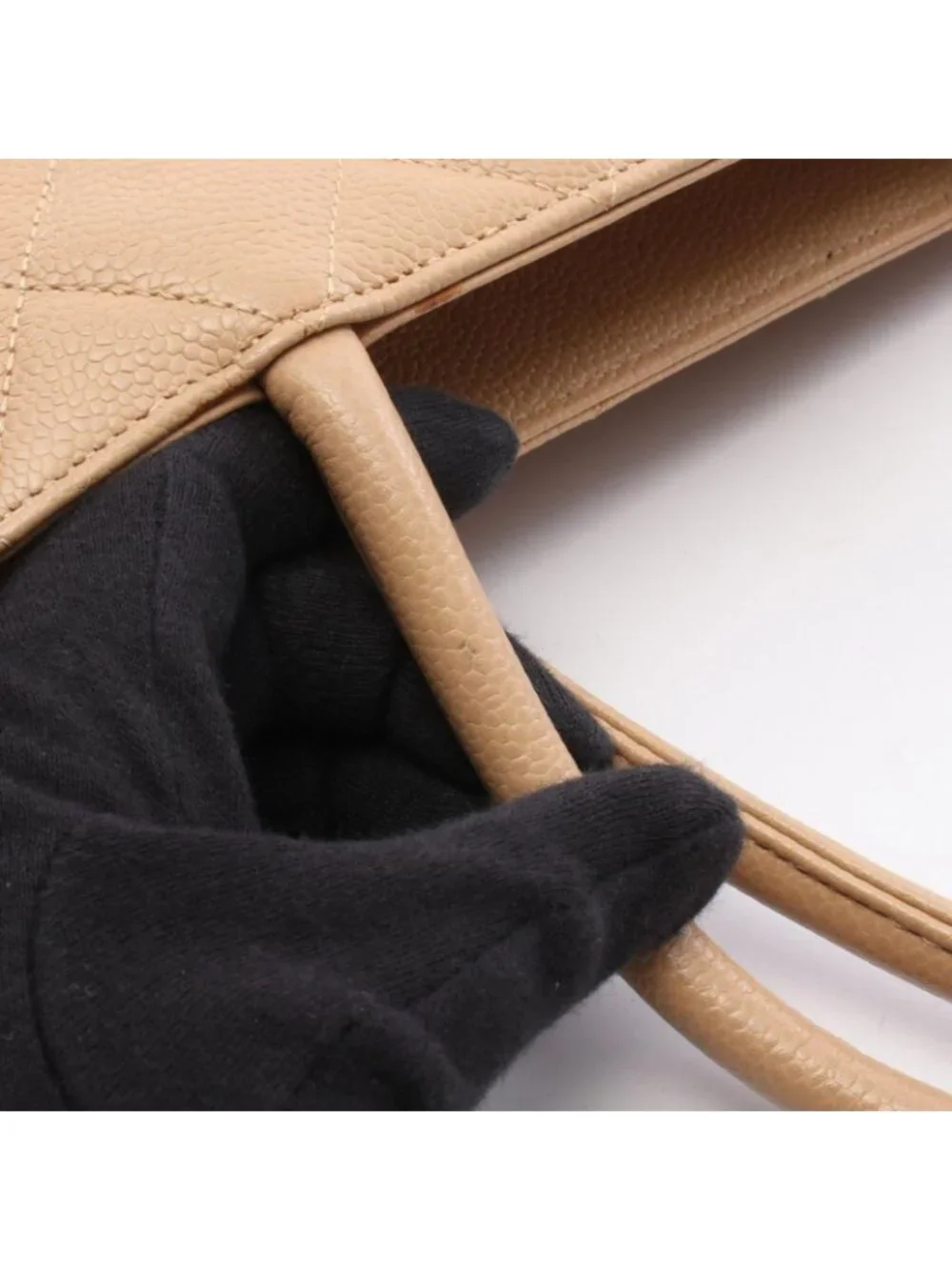 Chanel Tote Reissue Beige Caviar Leather